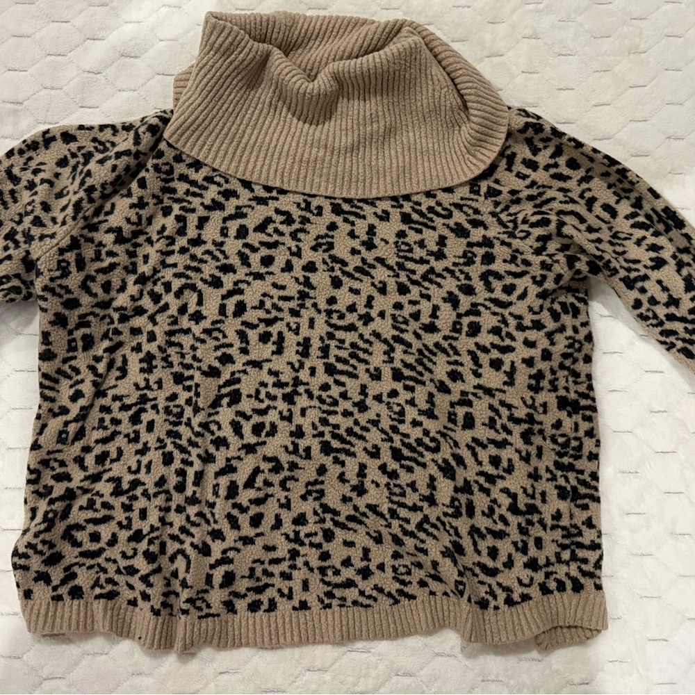 Rachel Zoe Tan and Black Cowl Neck Sweater